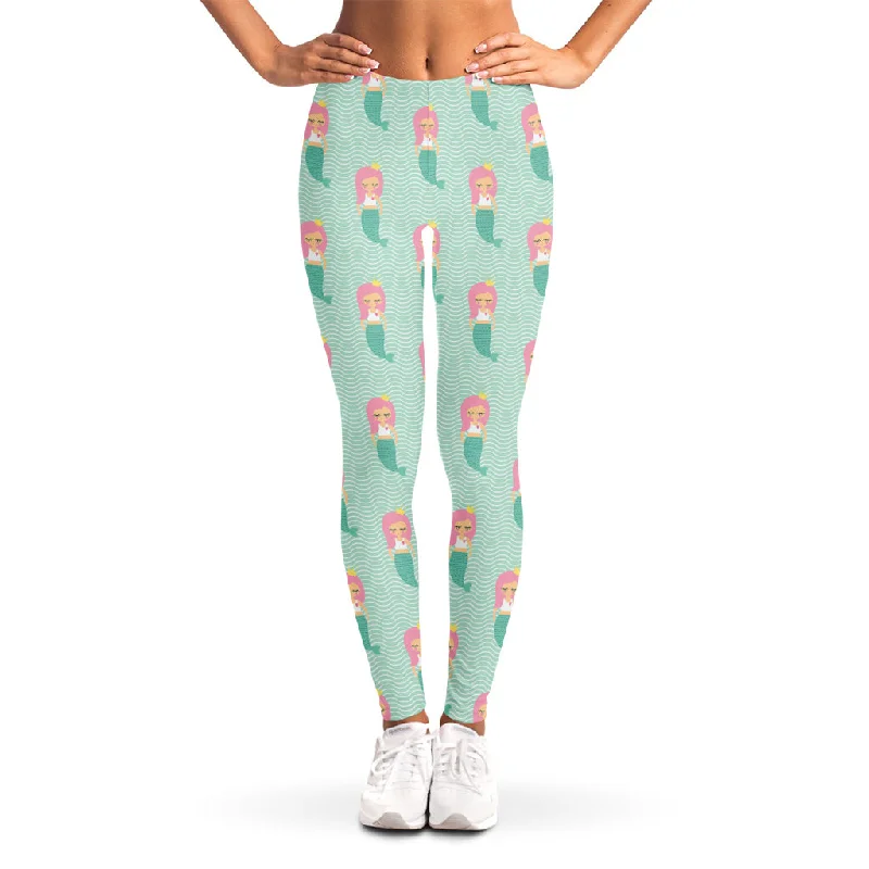 Limited Availability Cute Mermaid Pattern Print Women's Leggings