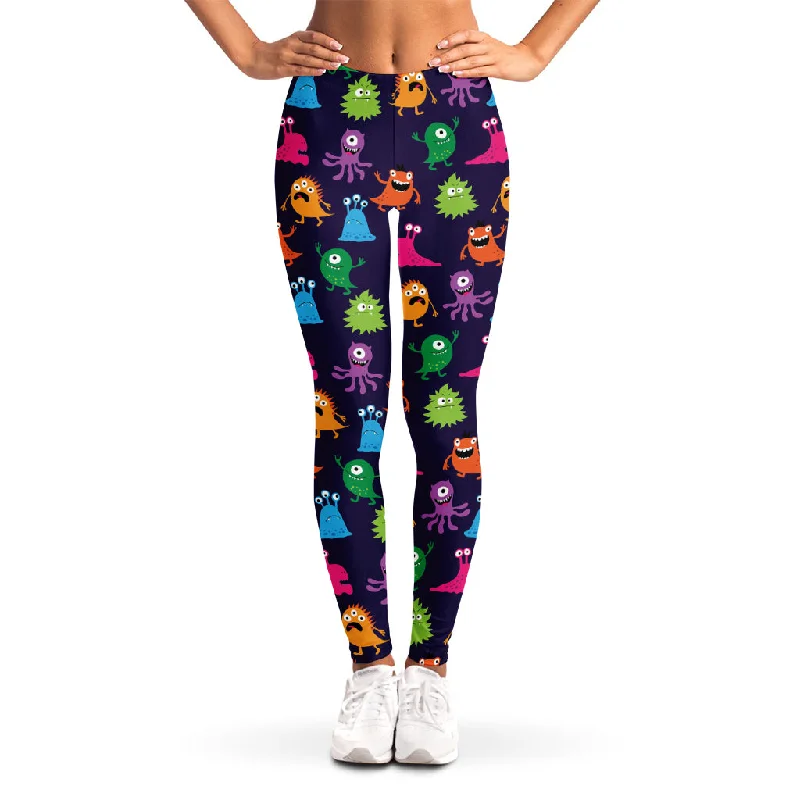 Deep Discounts Cute Monster Pattern Print Women's Leggings