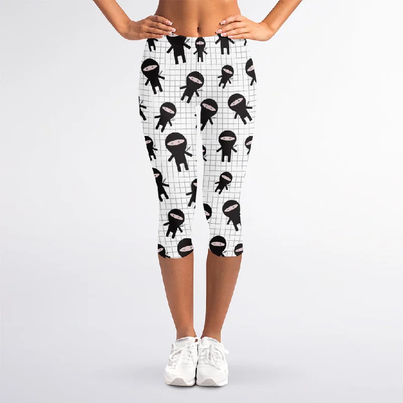 Big Savings Cute Ninja Pattern Print Women's Capri Leggings