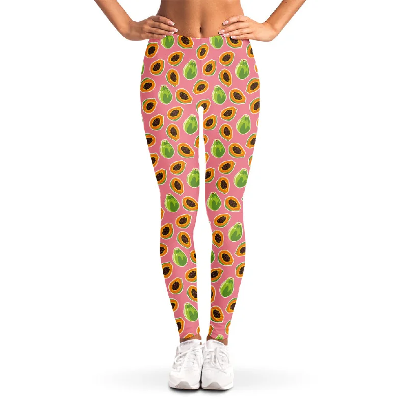 Final Sale Cute Papaya Pattern Print Women's Leggings