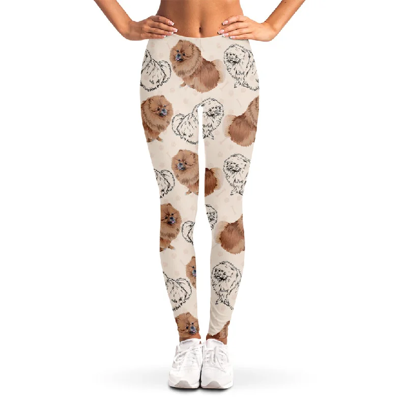 The Best Prices Cute Pomeranian Pattern Print Women's Leggings