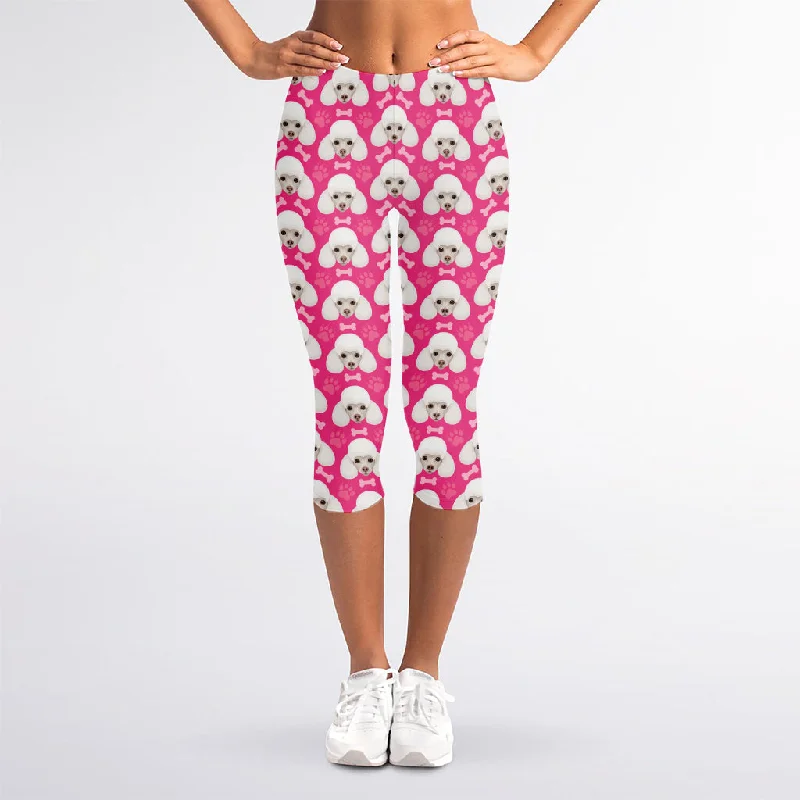 Crazy Deals Cute Poodle Pattern Print Women's Capri Leggings