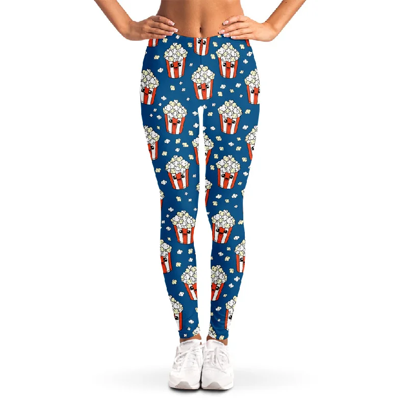 Steals and Deals Cute Popcorn Box Pattern Print Women's Leggings