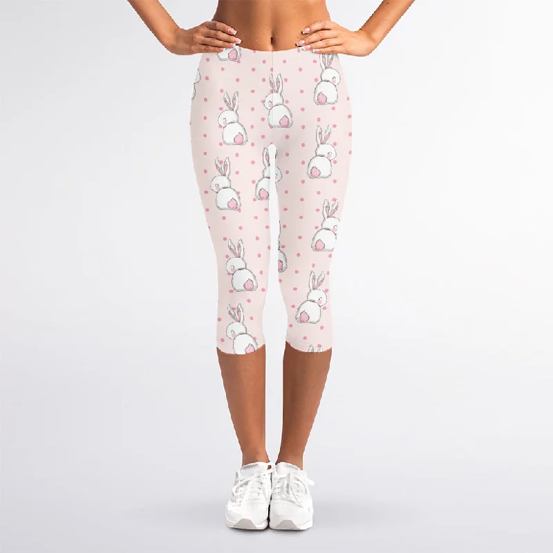 Price Fest Cute Rabbit Pattern Print Women's Capri Leggings