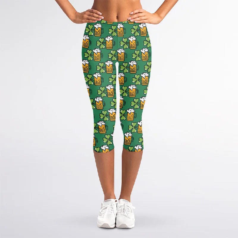 Price Buster Cute Saint Patrick's Day Pattern Print Women's Capri Leggings