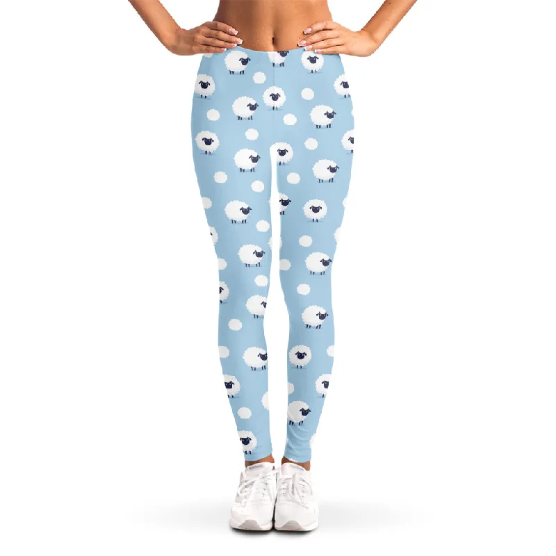 Can't Miss Cute Sheep Pattern Print Women's Leggings