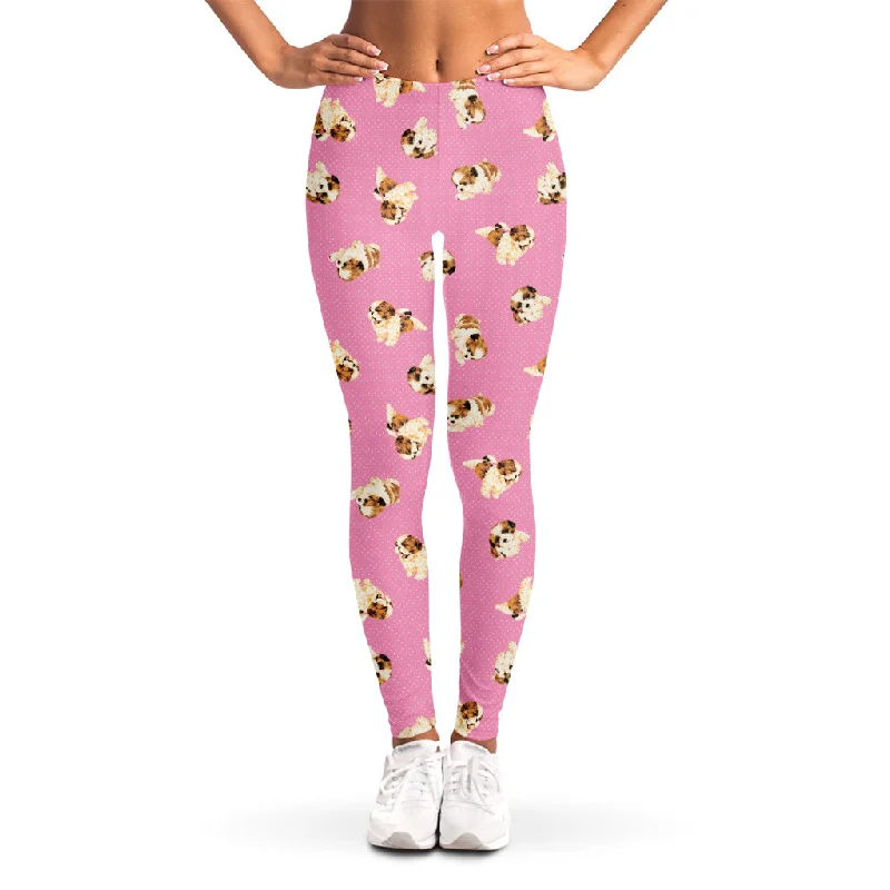 Price Break Cute Shih Tzu Pattern Print Women's Leggings