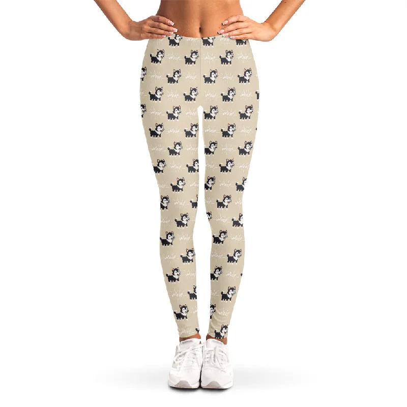 Bonus Savings Cute Siberian Husky Pattern Print Women's Leggings