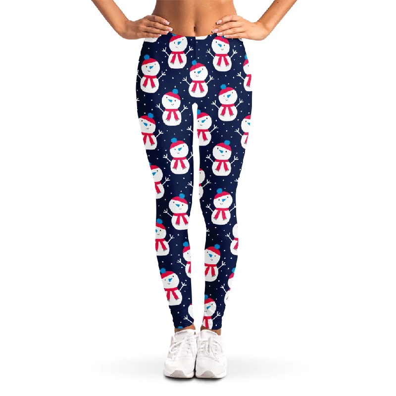 Price Drop Alert Cute Snowman Pattern Print Women's Leggings