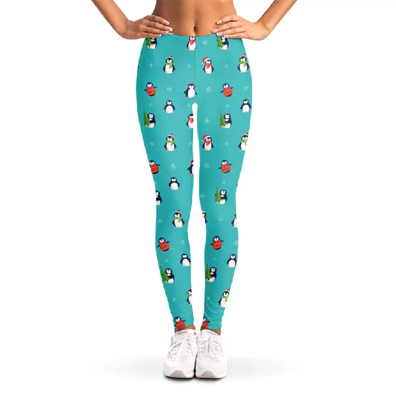 Price Fest Cute Snowy Penguin Pattern Print Women's Leggings