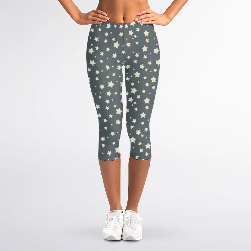 Best Seller Cute Star Pattern Print Women's Capri Leggings