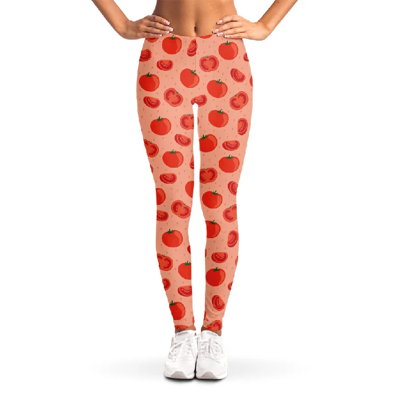 Seasonal Clearance Cute Tomato Pattern Print Women's Leggings