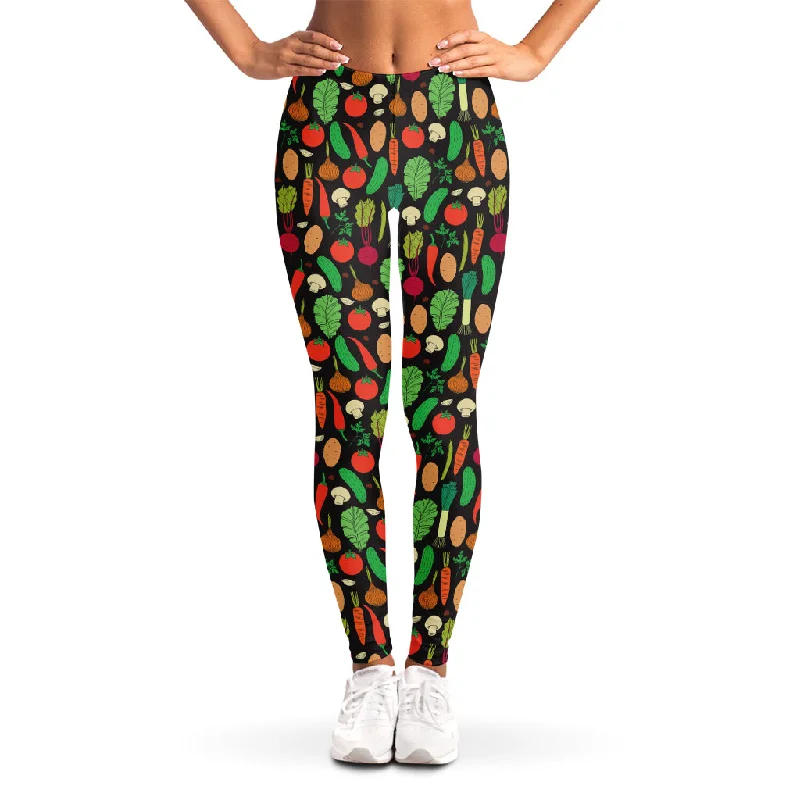 Act Now Cute Vegan Pattern Print Women's Leggings