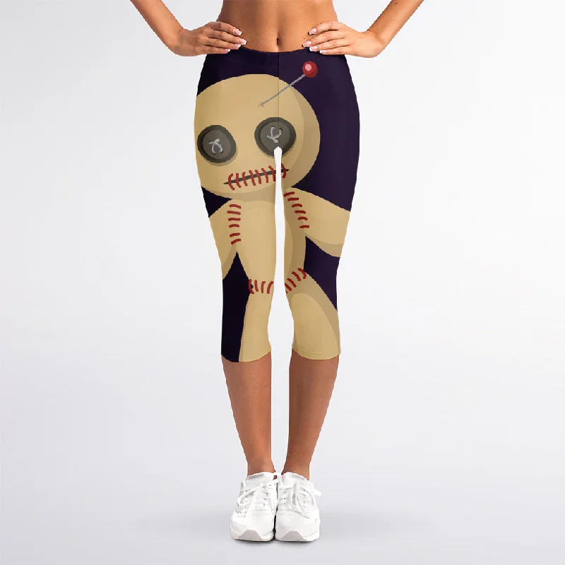Today Only Cute Voodoo Doll Print Women's Capri Leggings