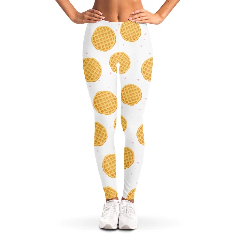 Referral Discount Cute Waffle Pattern Print Women's Leggings