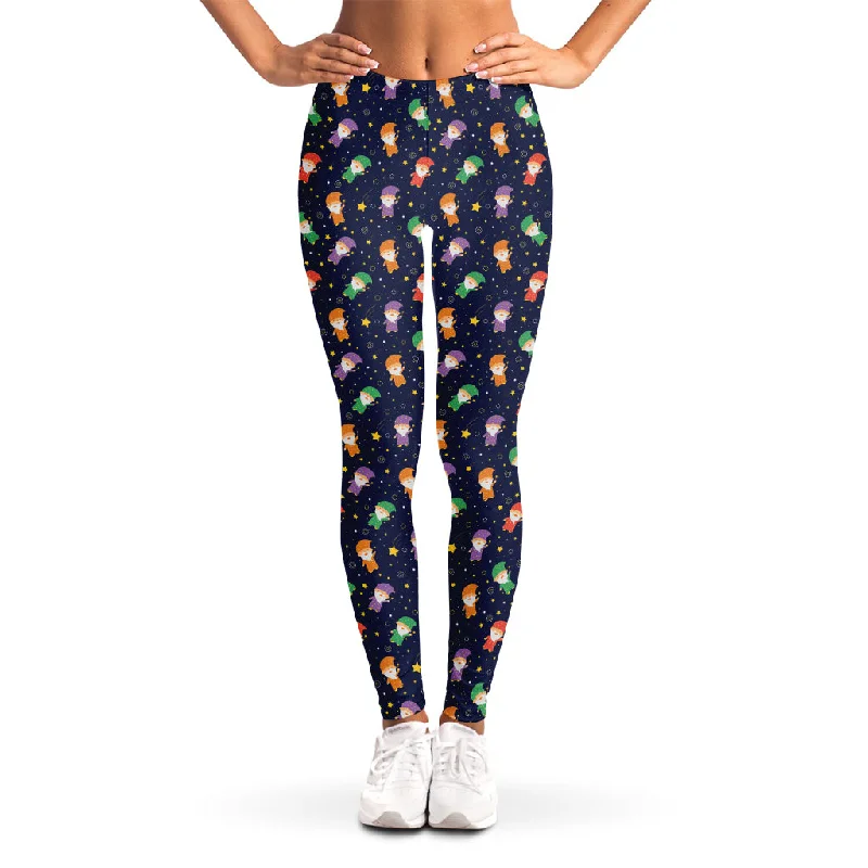 Limited Edition Cute Wizard Pattern Print Women's Leggings