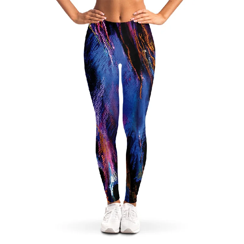 Super Deal Dark Blue Horse Portrait Print Women's Leggings