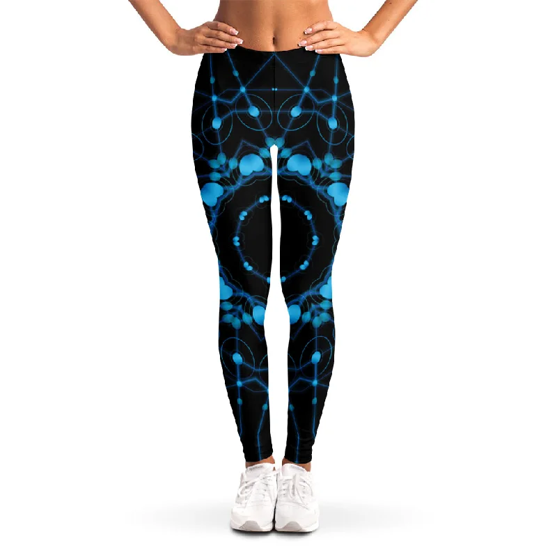 Steals and Deals Dark Blue Kaleidoscope Print Women's Leggings