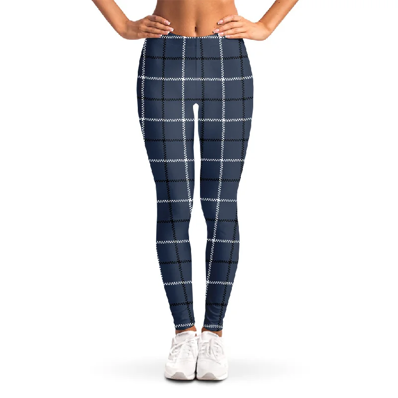 Sale Event Dark Blue Tattersall Pattern Print Women's Leggings