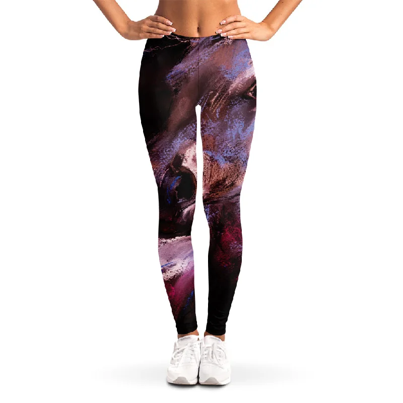 Value Deals Dark Pink Horse Painting Print Women's Leggings