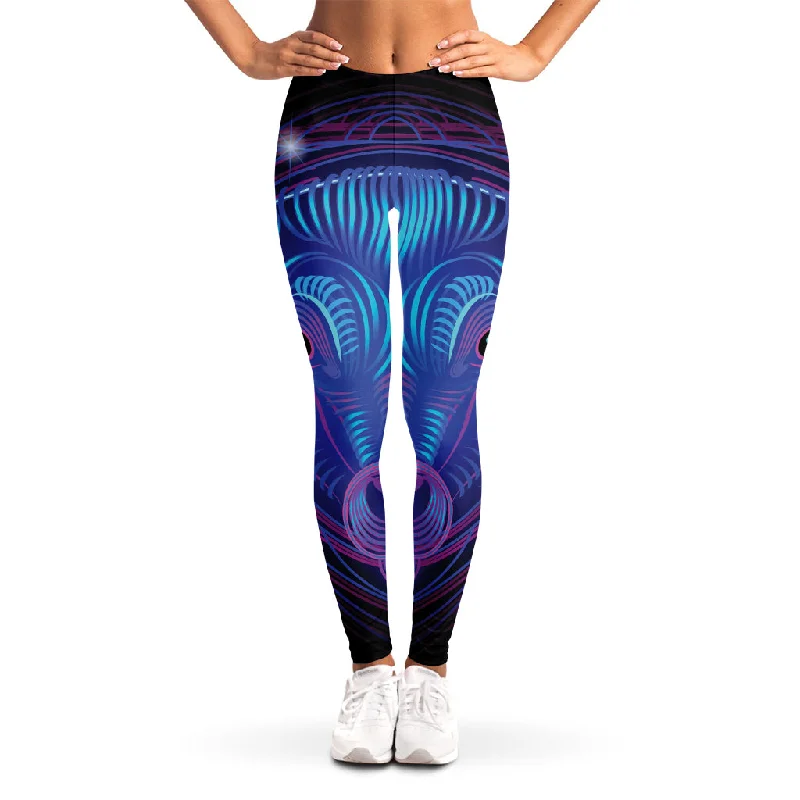 Now or Never Dark Taurus Zodiac Sign Print Women's Leggings