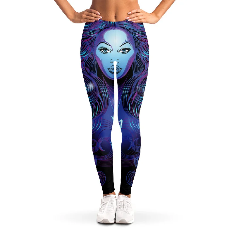 Special Price Dark Virgo Zodiac Sign Print Women's Leggings