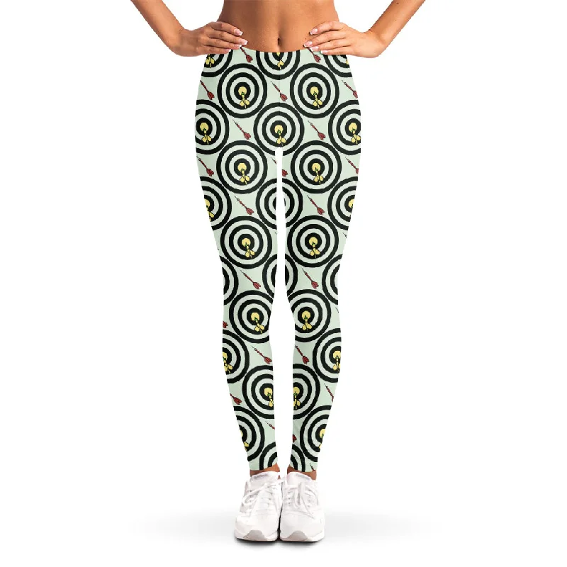 Price Cut Dartboard Cartoon Pattern Print Women's Leggings