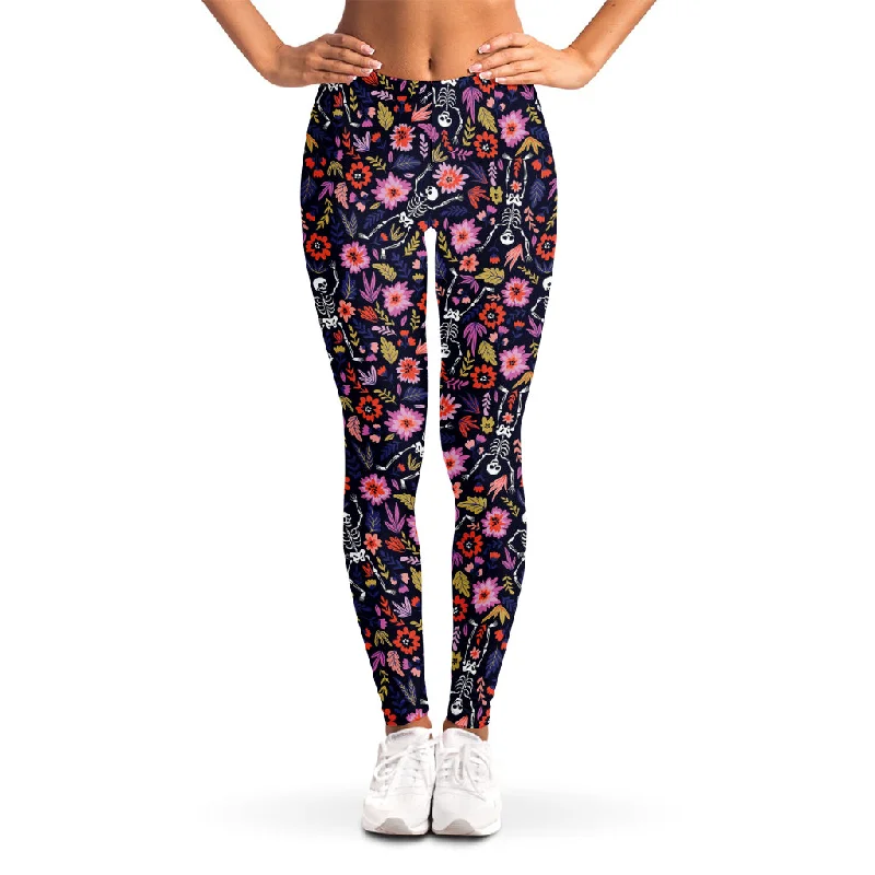Huge Discounts Day Of The Dead Skeleton Pattern Print Women's Leggings