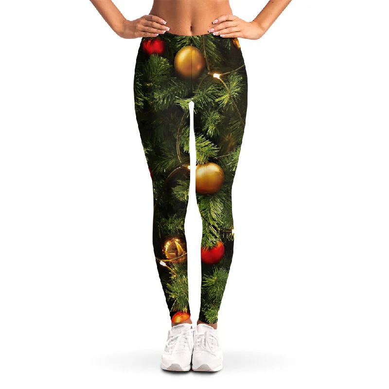 Early Access Decorated Christmas Tree Print Women's Leggings