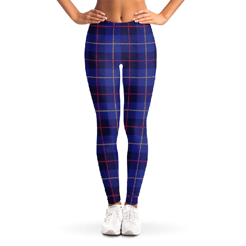 Can't Miss Deep Blue Stewart Tartan Print Women's Leggings