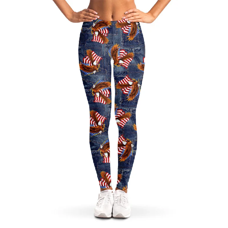 Loyalty Reward Denim American Eagle Pattern Print Women's Leggings