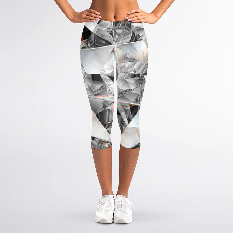 Reduced Prices Diamond Artwork Print Women's Capri Leggings