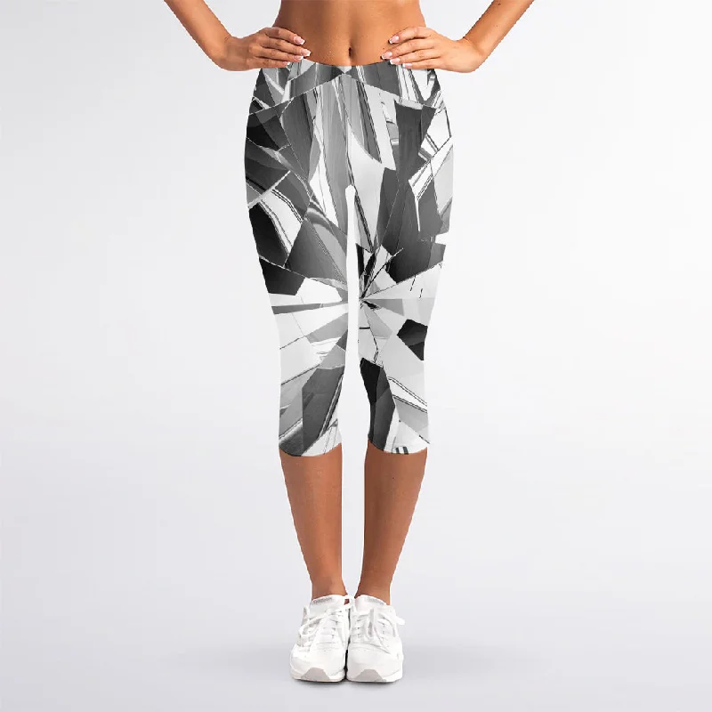 Shop and Save Diamond Print Women's Capri Leggings