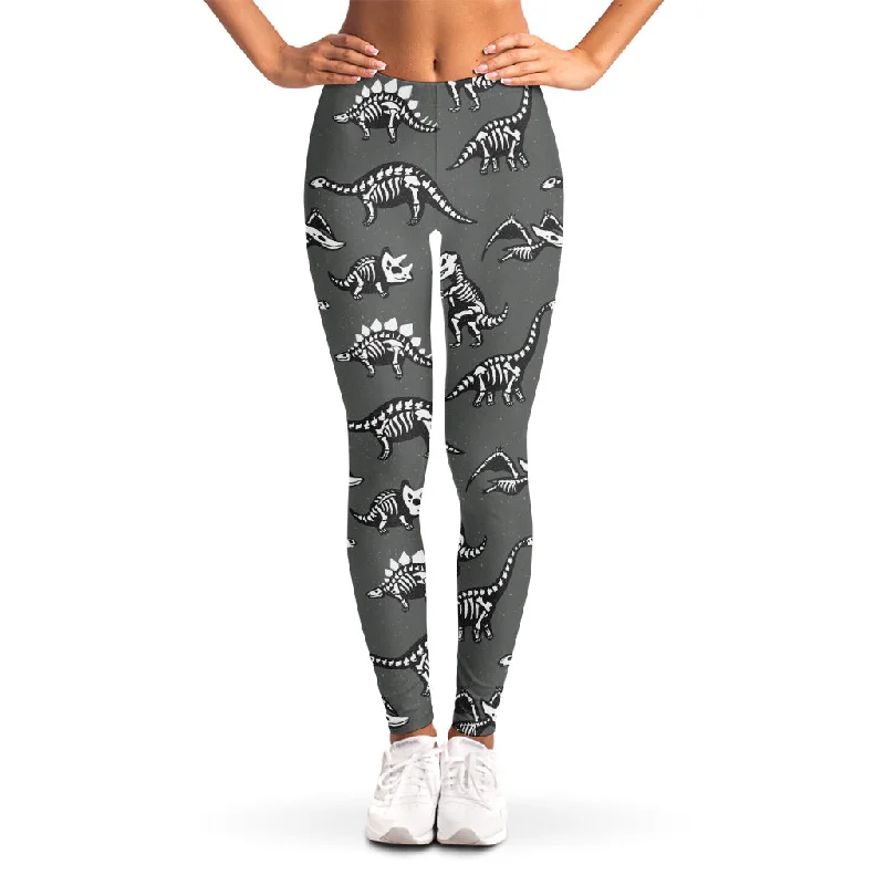 Doorbuster Deal Dinosaur Fossil Pattern Print Women's Leggings