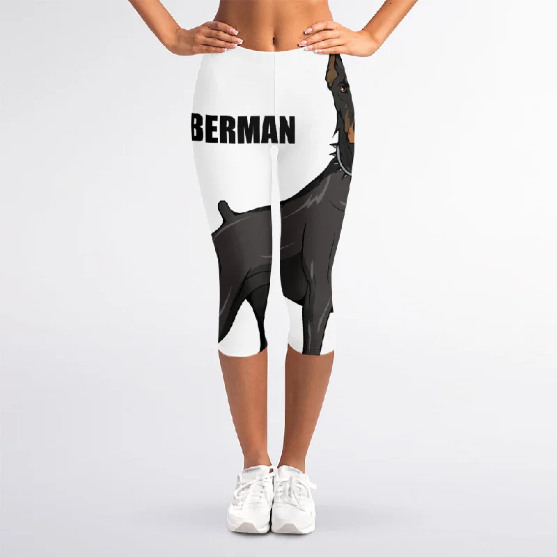 Price Drop Doberman Pinscher Print Women's Capri Leggings