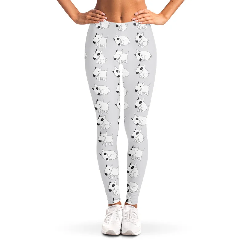 Online Only Doodle Bull Terrier Pattern Print Women's Leggings