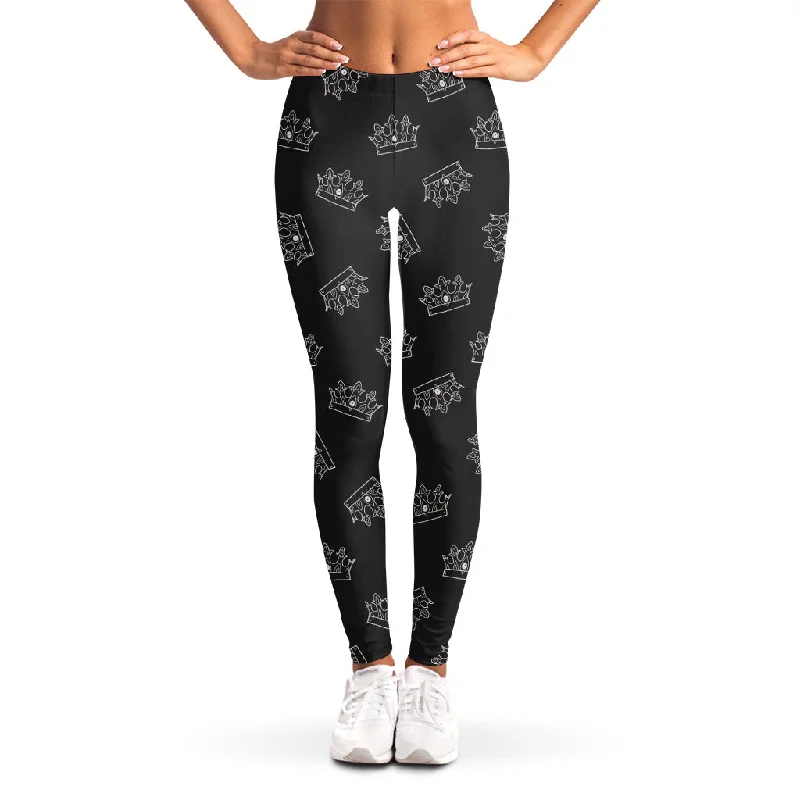 Final Markdown Doodle Crown Pattern Print Women's Leggings