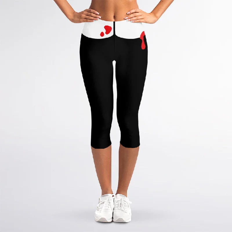 Reduced Prices Dracula Fang Print Women's Capri Leggings