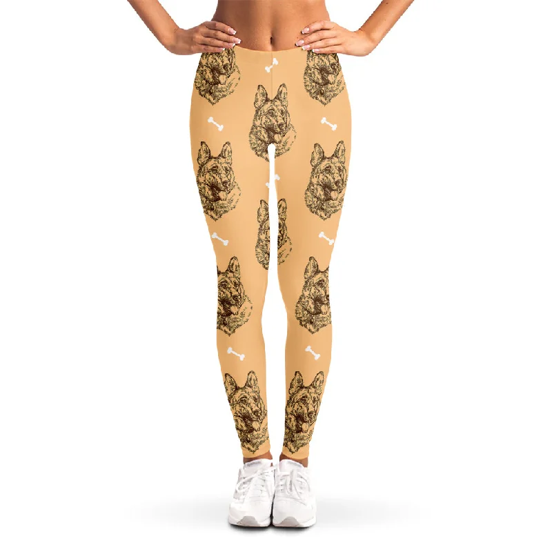 Bonus Savings Drawing German Shepherd Pattern Print Women's Leggings