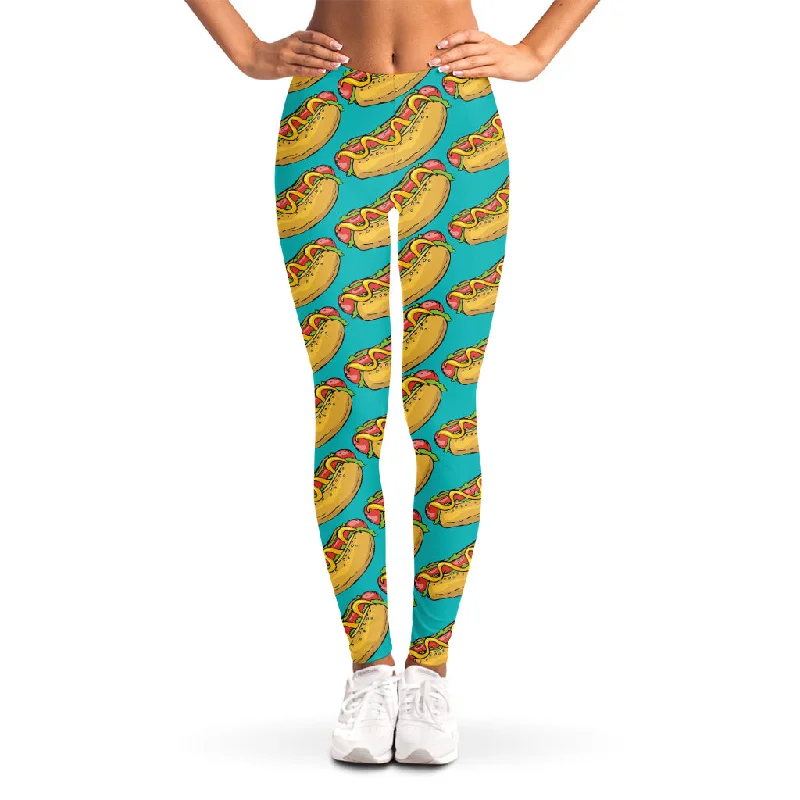 Lowest Prices Drawing Hot Dog Pattern Print Women's Leggings