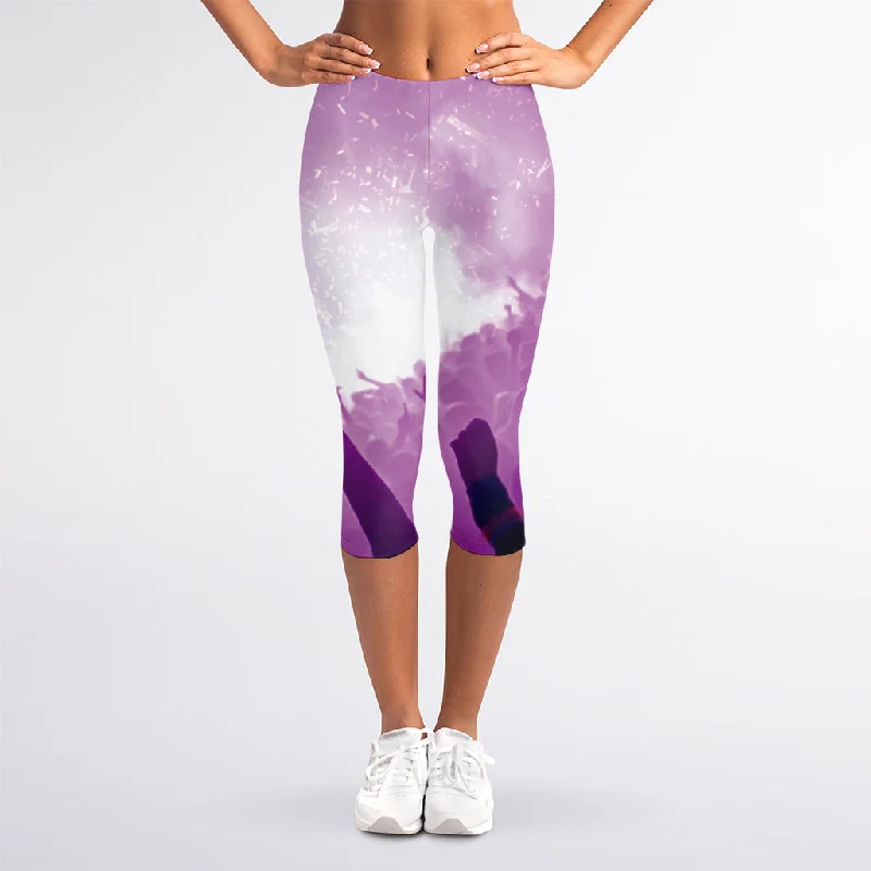 Price Drop Alert EDM Party In Nightclub Print Women's Capri Leggings