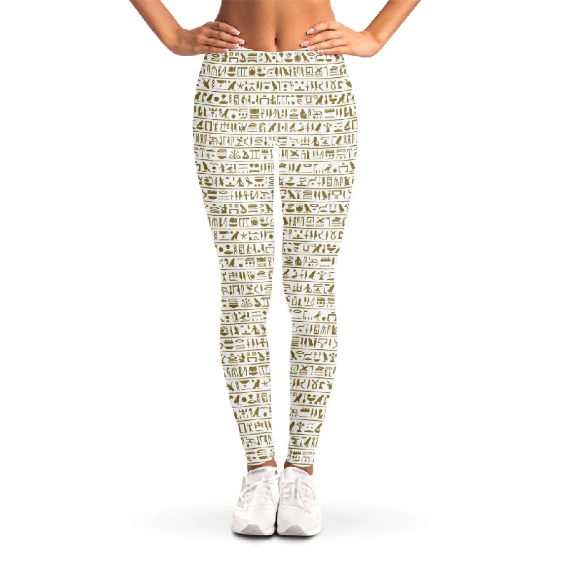 Super Bargain Egypt Hieroglyphs Pattern Print Women's Leggings
