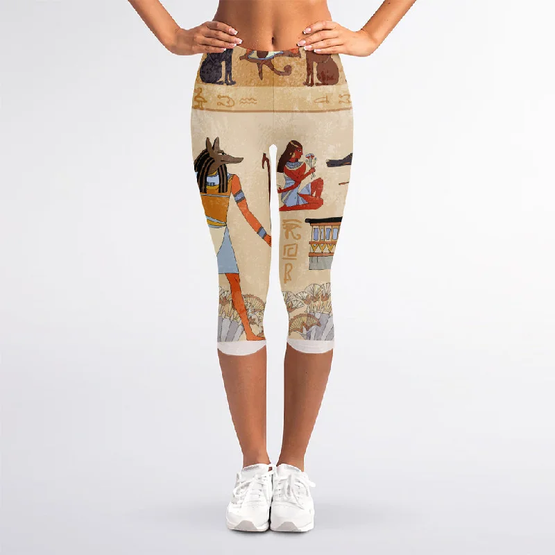 Instant Savings Egyptian Gods And Pharaohs Print Women's Capri Leggings