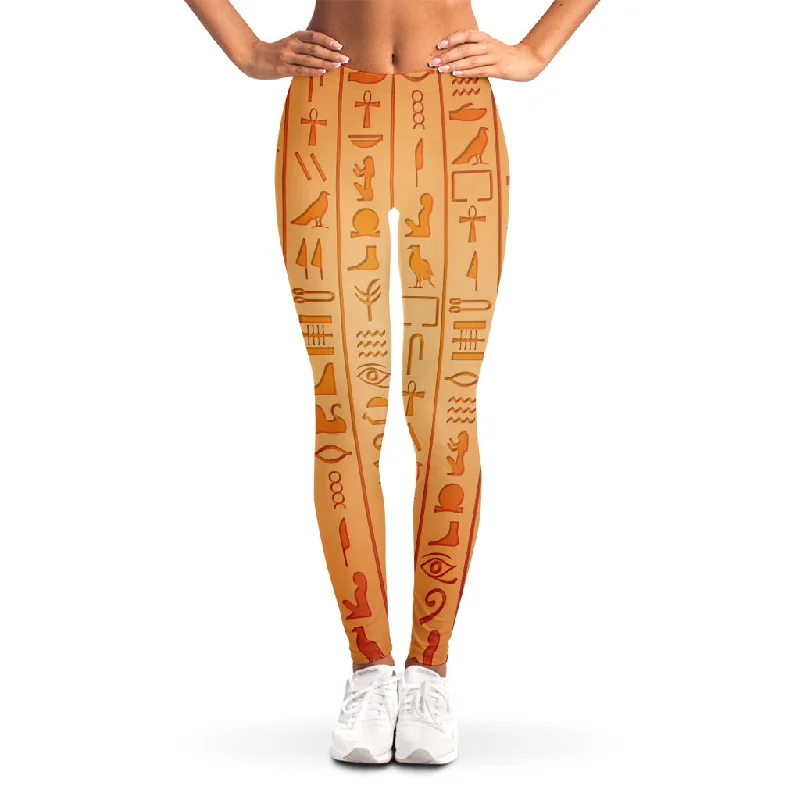 Huge Discounts Egyptian Hieroglyphs Symbol Print Women's Leggings