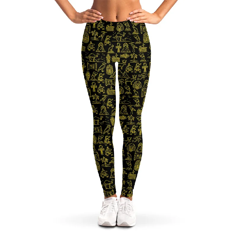 Extra Savings Egyptian Symbols Pattern Print Women's Leggings