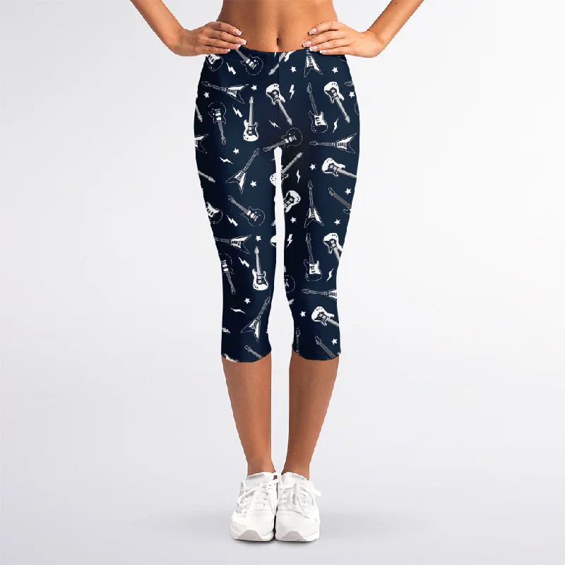 Stock Up and Save Electric Guitar Pattern Print Women's Capri Leggings