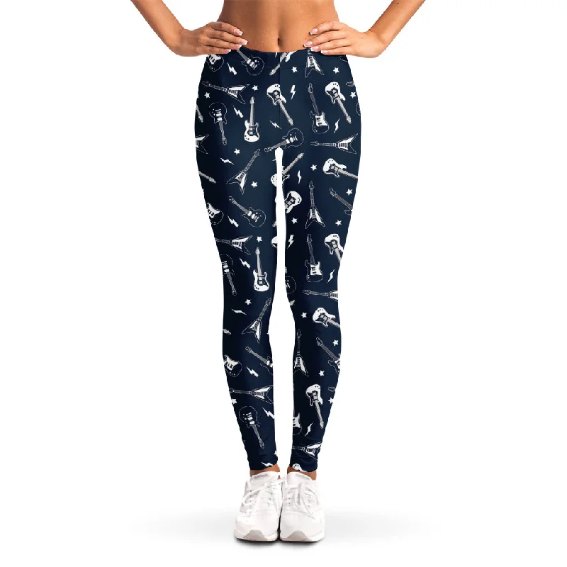 Deep Discounts Electric Guitar Pattern Print Women's Leggings
