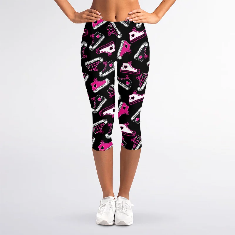 Price Rollback Emo Shoes Pattern Print Women's Capri Leggings