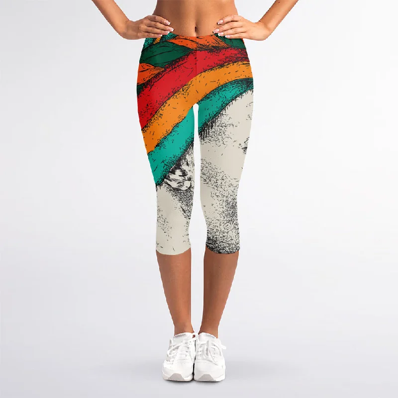 Final Clearance Ethnic African Girl Print Women's Capri Leggings