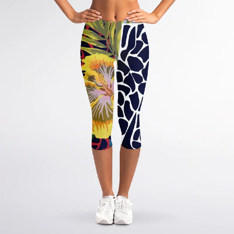 Price Rollback Exotic Patchwork Pattern Print Women's Capri Leggings